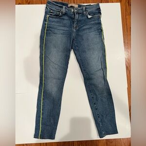 7 For All Mankind Blue Jeans with Yellow Trim